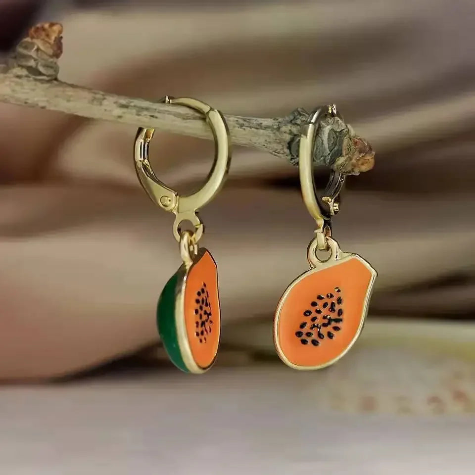Papaya Fruit Earrings