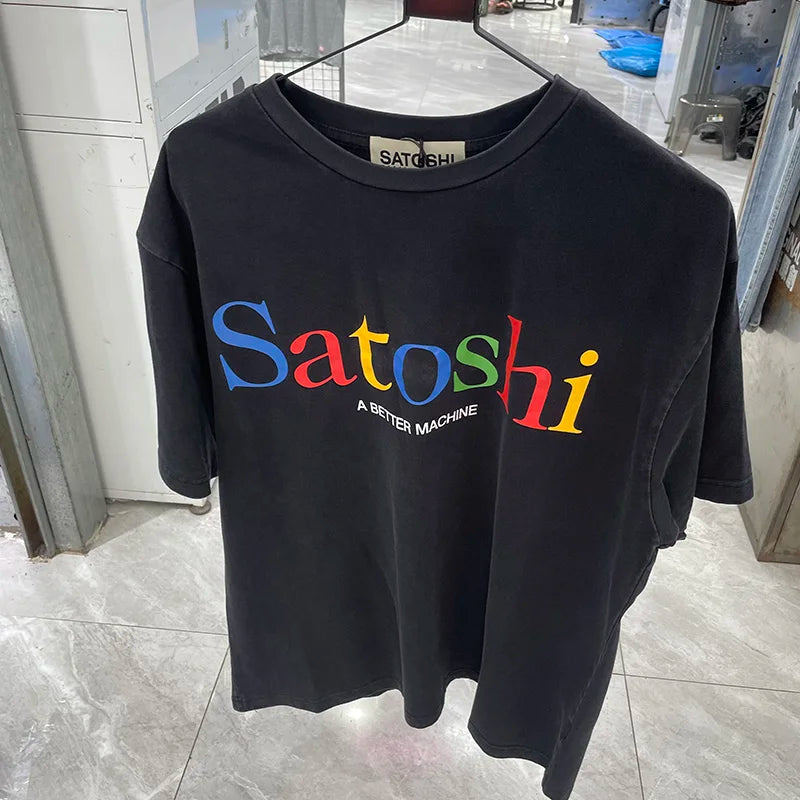 Washed Satoshi Nakamoto Letter Logo Tee