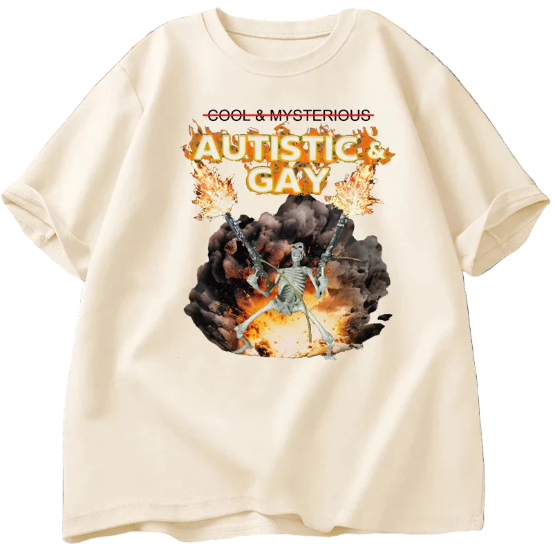 Autistic and Gay Skeleton Explosion Tee