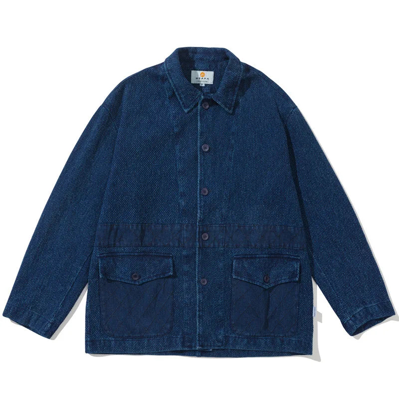 Japanese Indigo Dyed Washed Vintage Kendo Denim Jacket