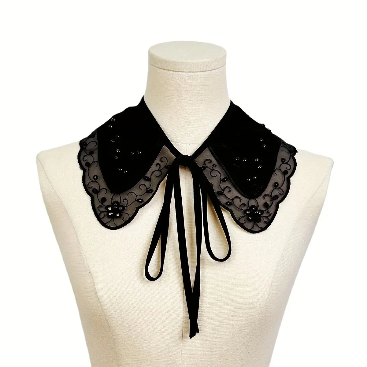 Embroidered Pearl Collar