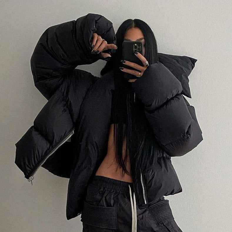 Turtleneck Down Jacket & Down Scarf