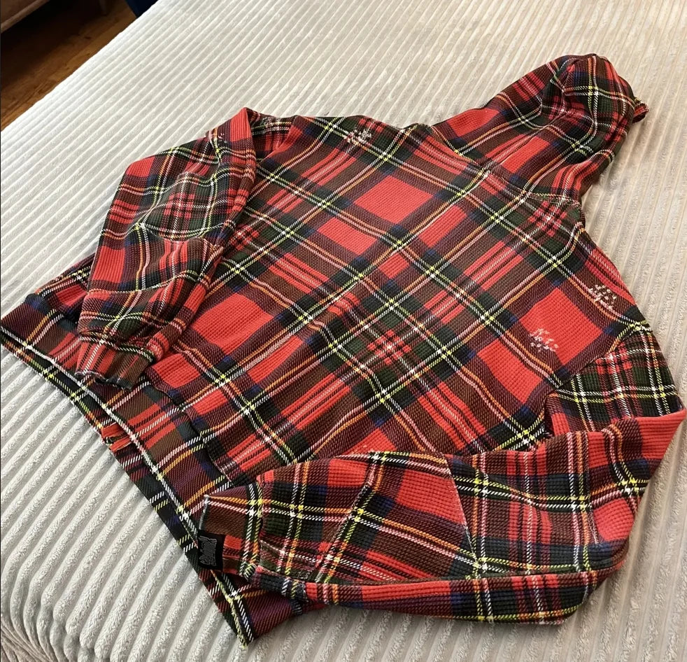 Japanese Plaid Zip Up Hoodie