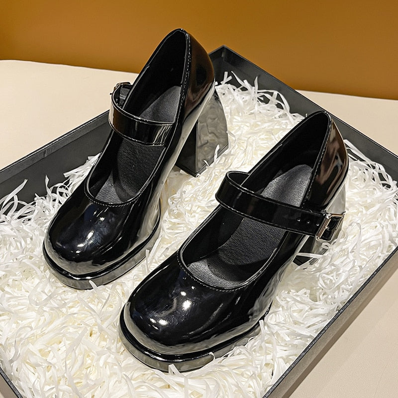 Mary Jane Platform Heeled Shoes