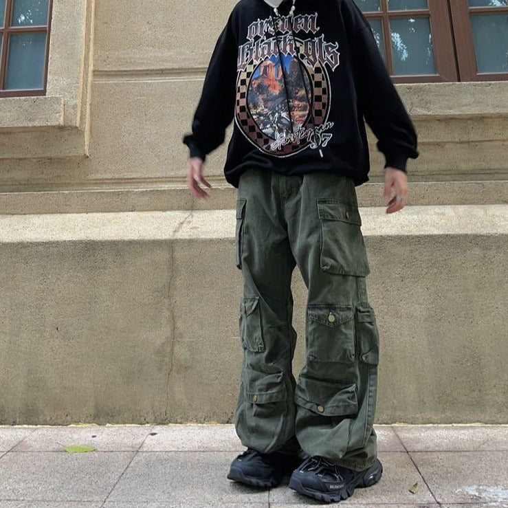 Loose Multi Pocket Cargo Trousers