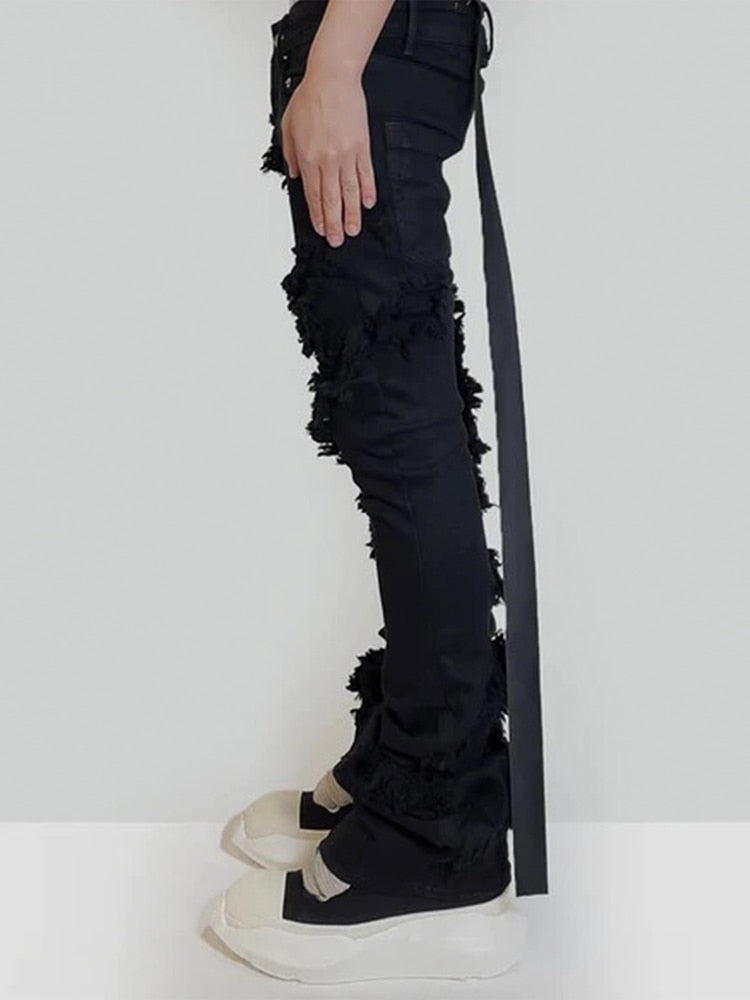 Distressed Bell Bottom Jeans
