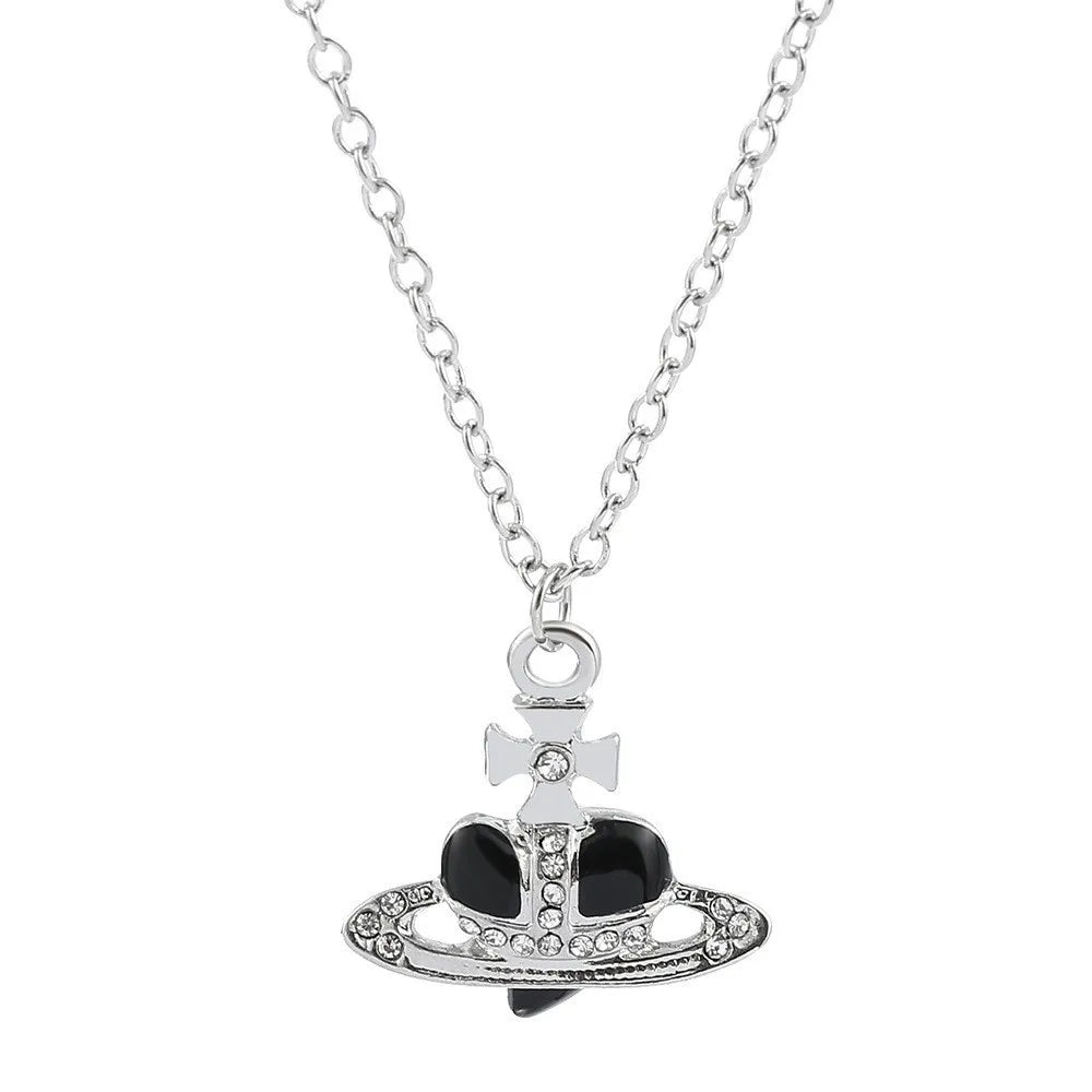 Saturn Heart Diamond Earrings