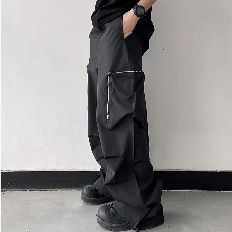 Zipper Multi Pocket Oversized Casual Trousers