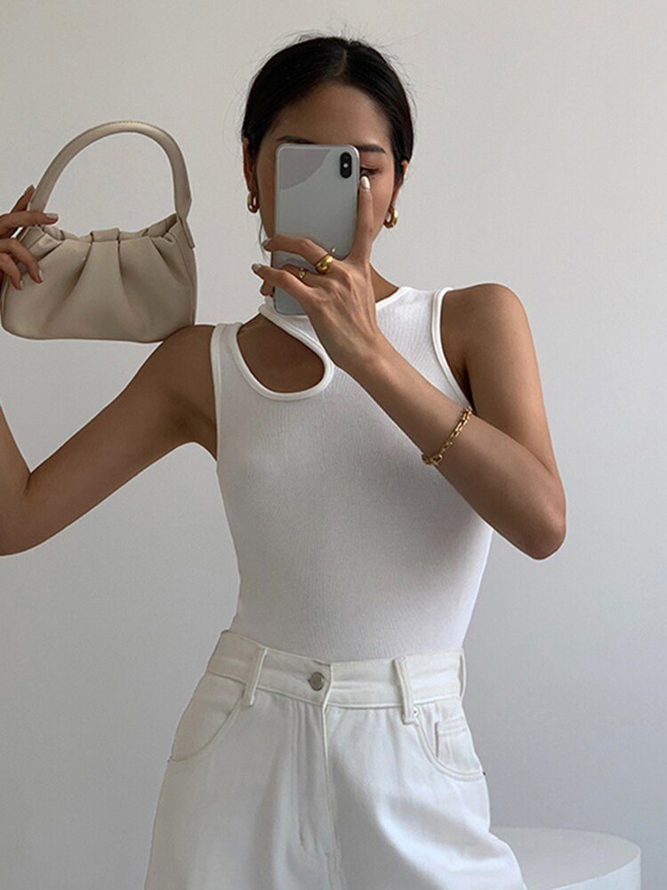 Double Strap Ribbed Top