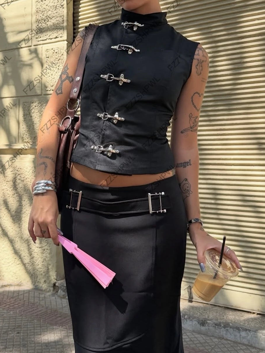 Clasp Fitted short-Sleeveless Shit