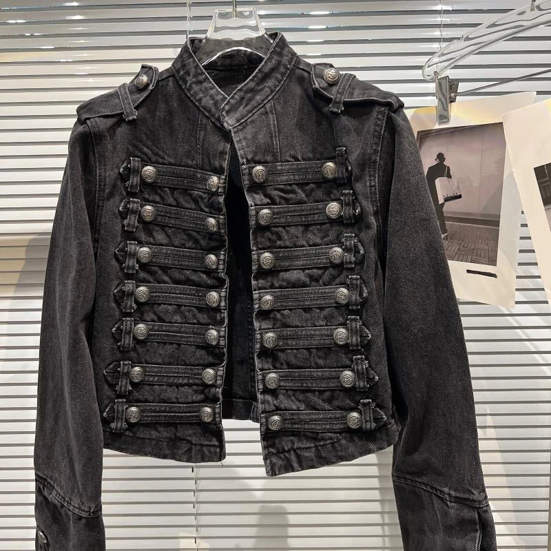 Military Band Denim Jacket