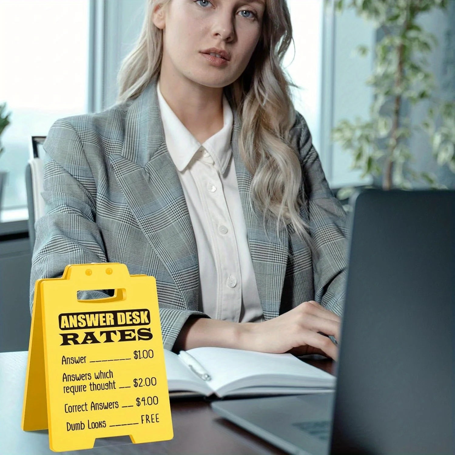 Funny Answer Desk Rates Sign