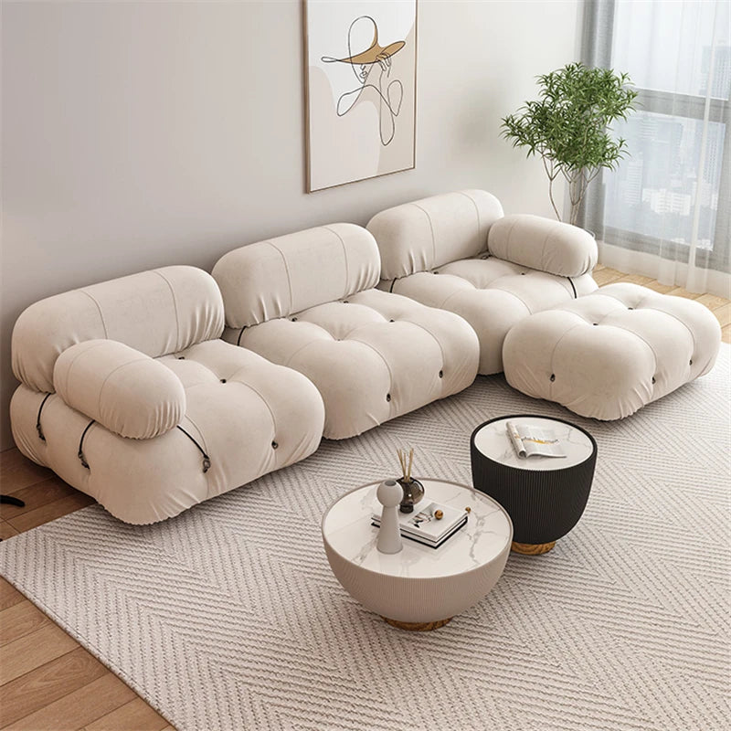 Modern Tufted L-Shaped Mario Bellini Sofa