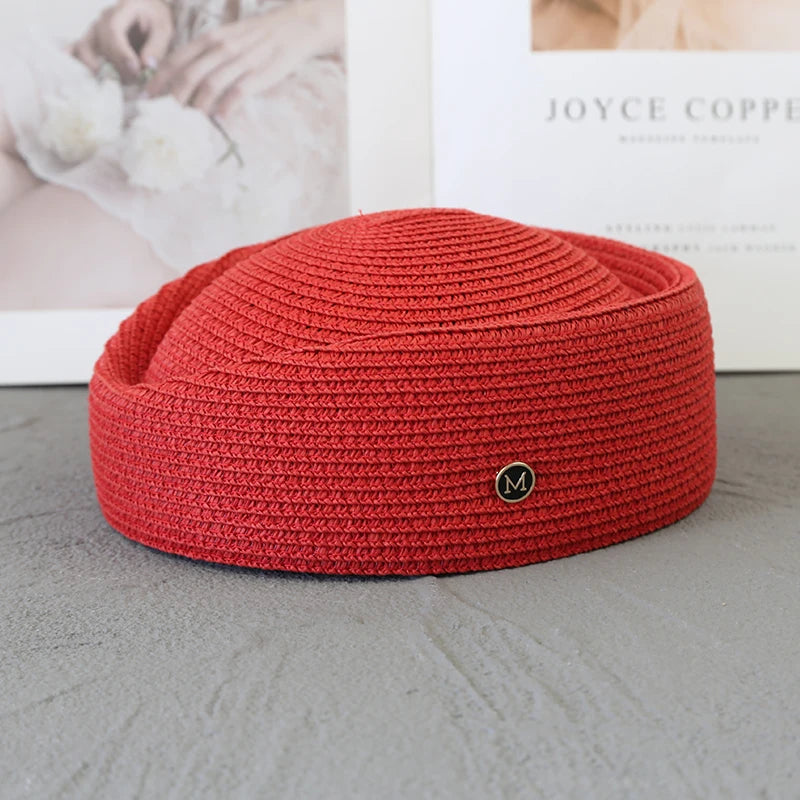 Straw Pillbox Hat