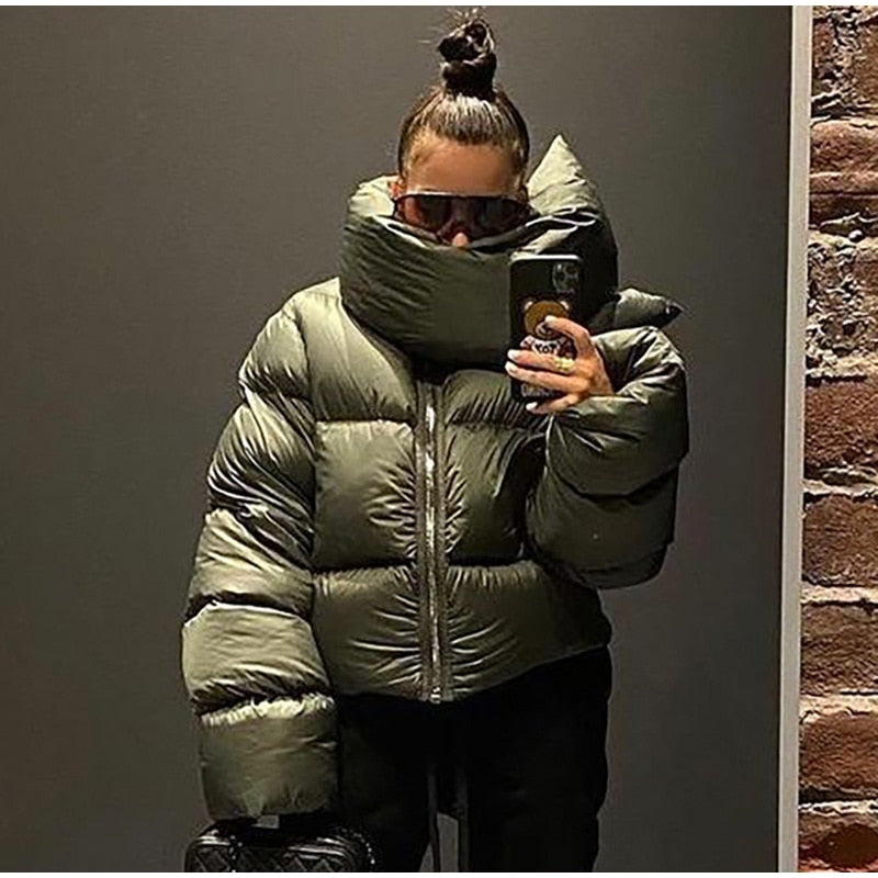 Turtleneck Down Jacket & Down Scarf