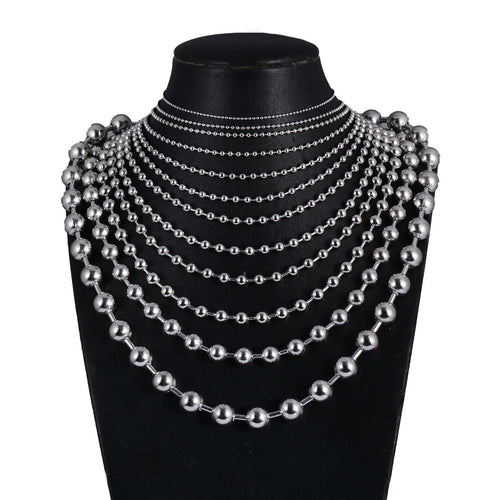 5pcs/lot 1.2mm-10mm Stainless Steel Ball Chain