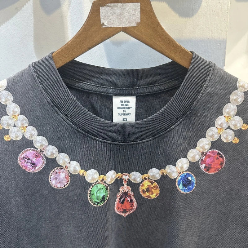 Pearl Diamond Necklace Tee