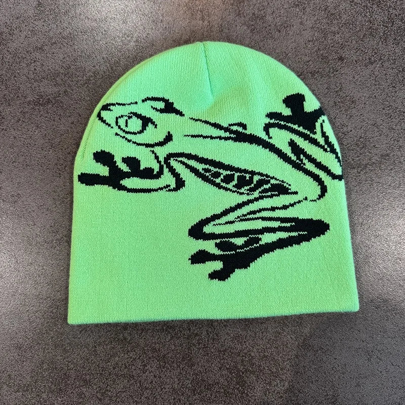 Tree Frog Knitted Beanie