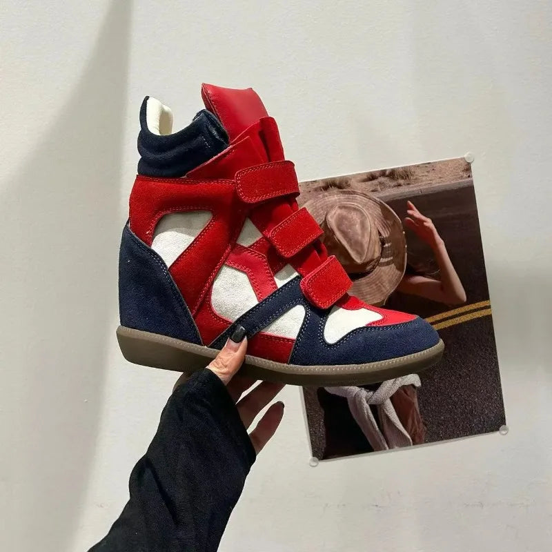 Genuine Leather Marant Wedge Heel Sneakers