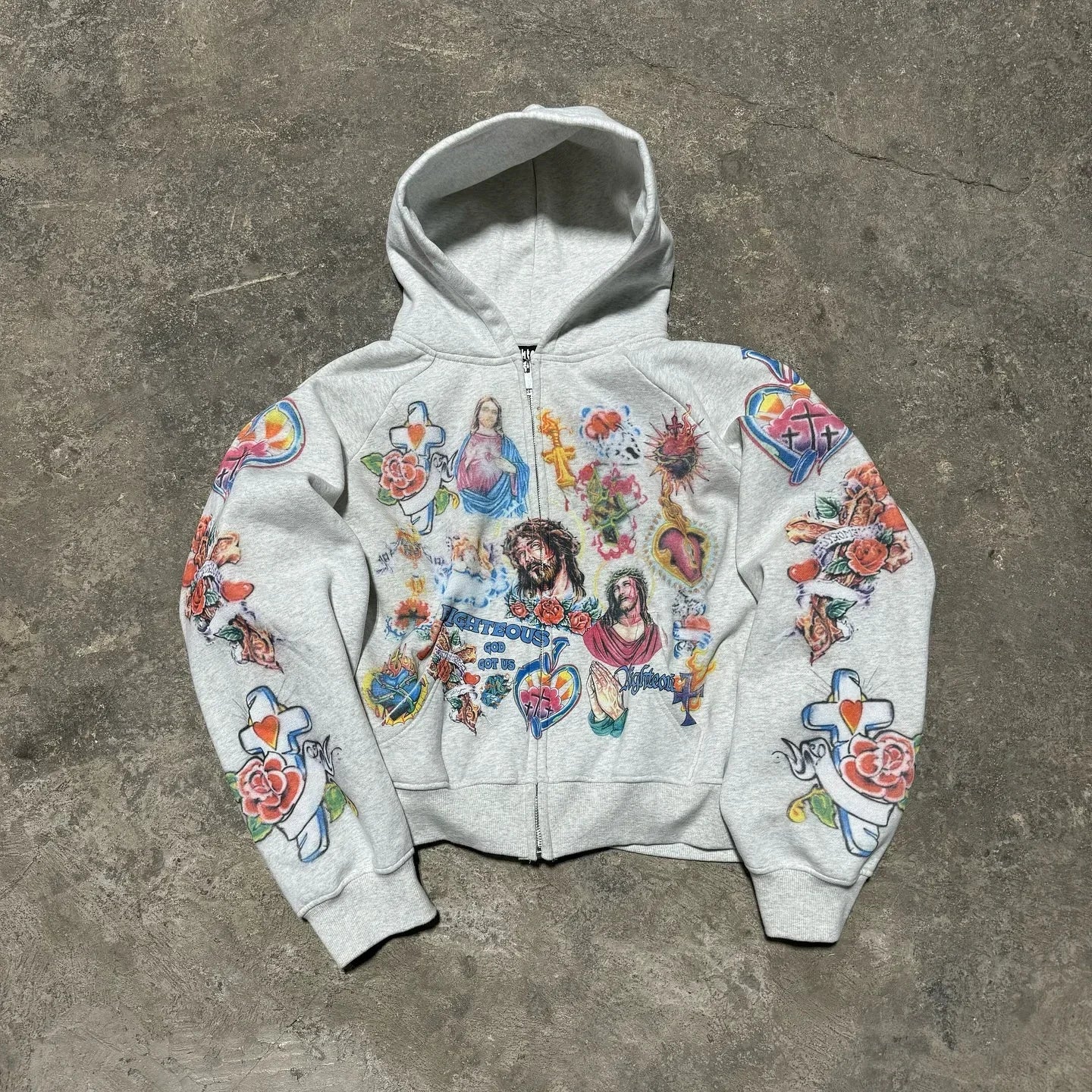 Jesus Black Zip Up Hoodie