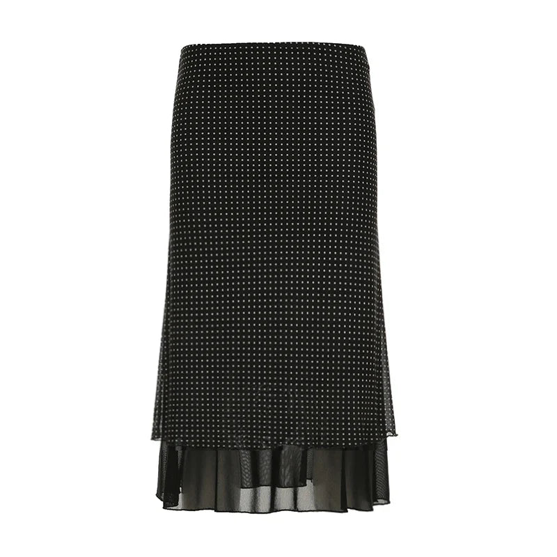 Polka Dot 2 Layer Maxi Skirt