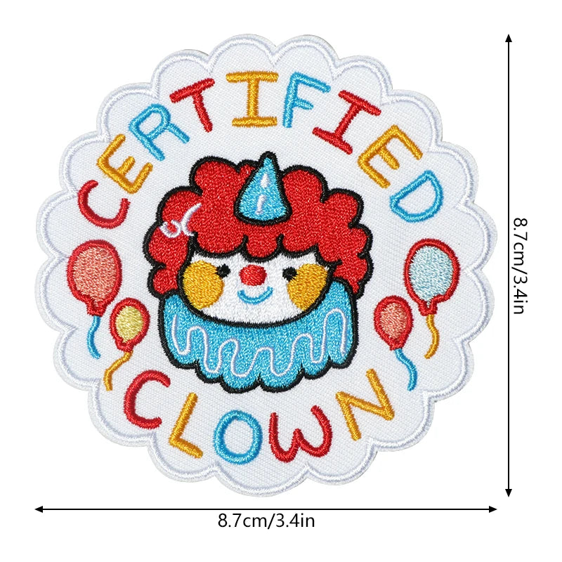 Certified Clown Embroidered Iron On Sew On Patch