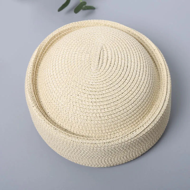 Straw Pillbox Hat