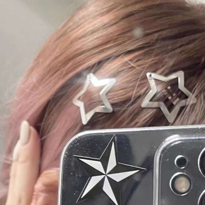 10Pcs Silver Star Hairclips