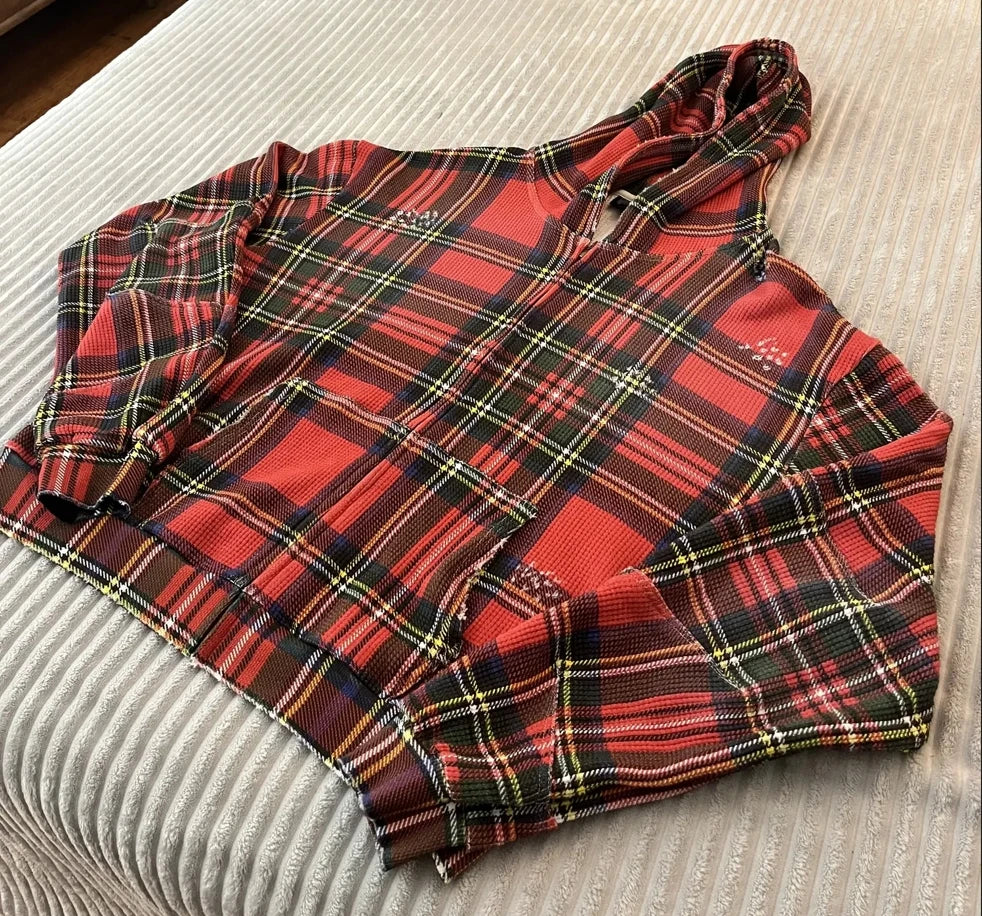 Japanese Plaid Zip Up Hoodie