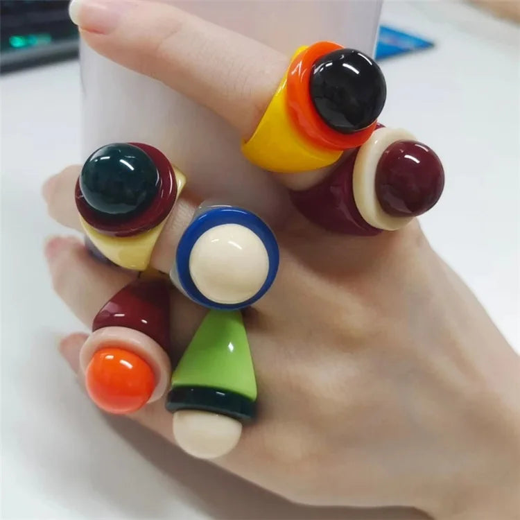 Bubble Round Acrylic Rings