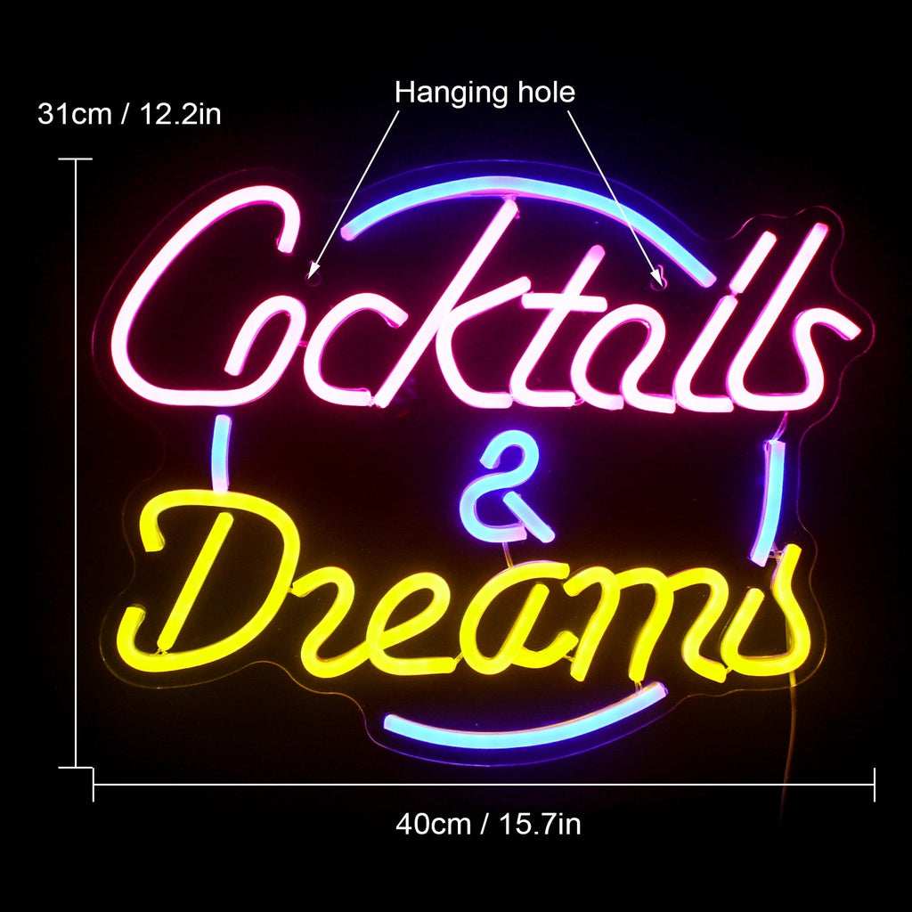 Cocktails & Dream Light Sign