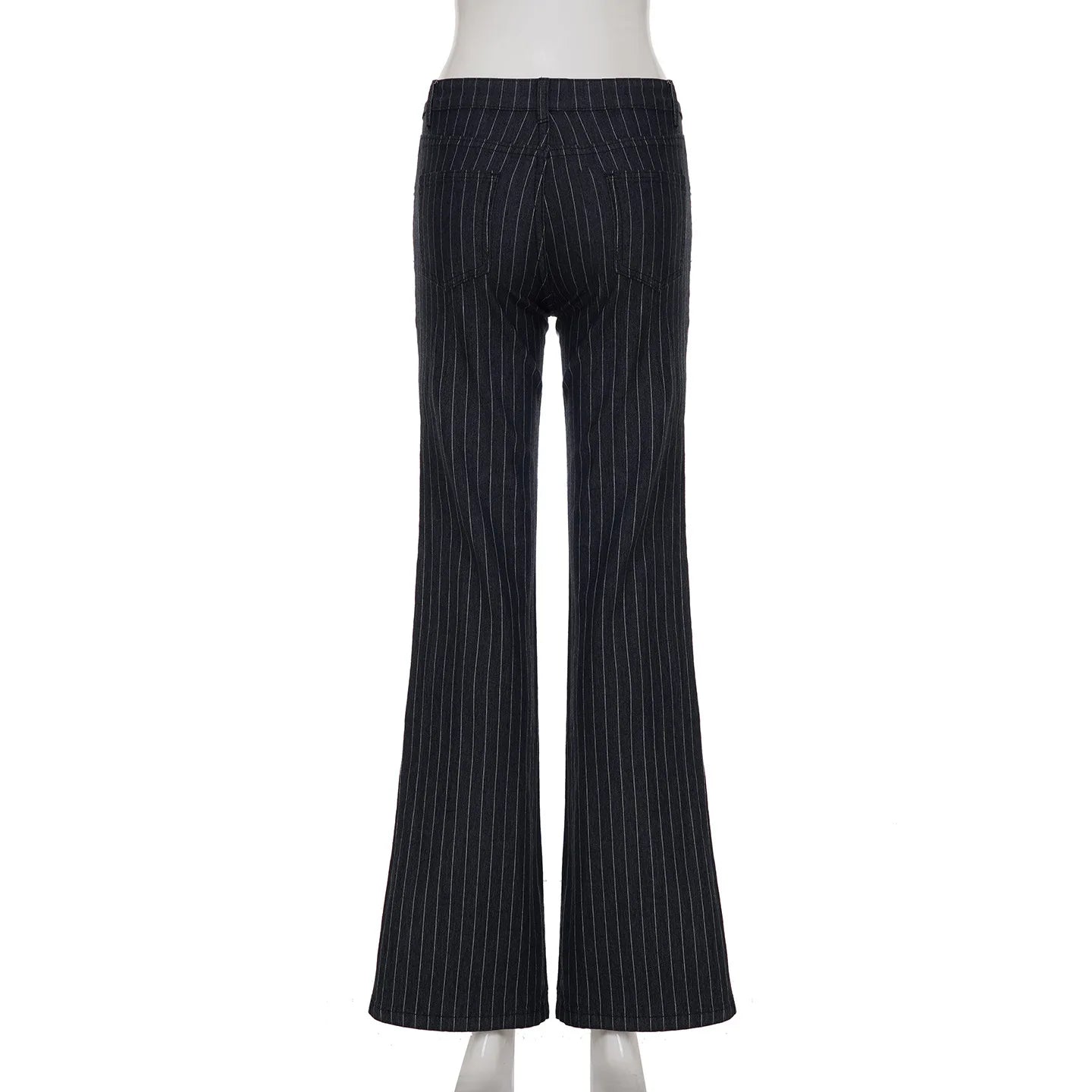 Pin Stripe Y2k Low Rise Boot Cut Jeans