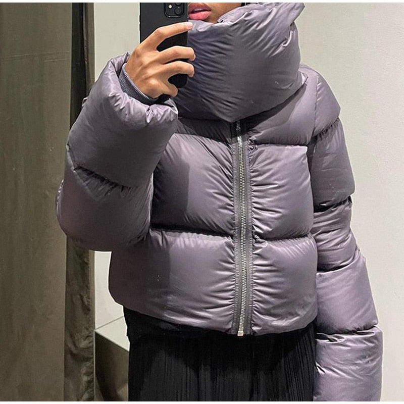 Turtleneck Down Jacket & Down Scarf