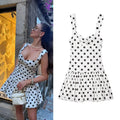 Low Cut Slim Polka Dot Dress