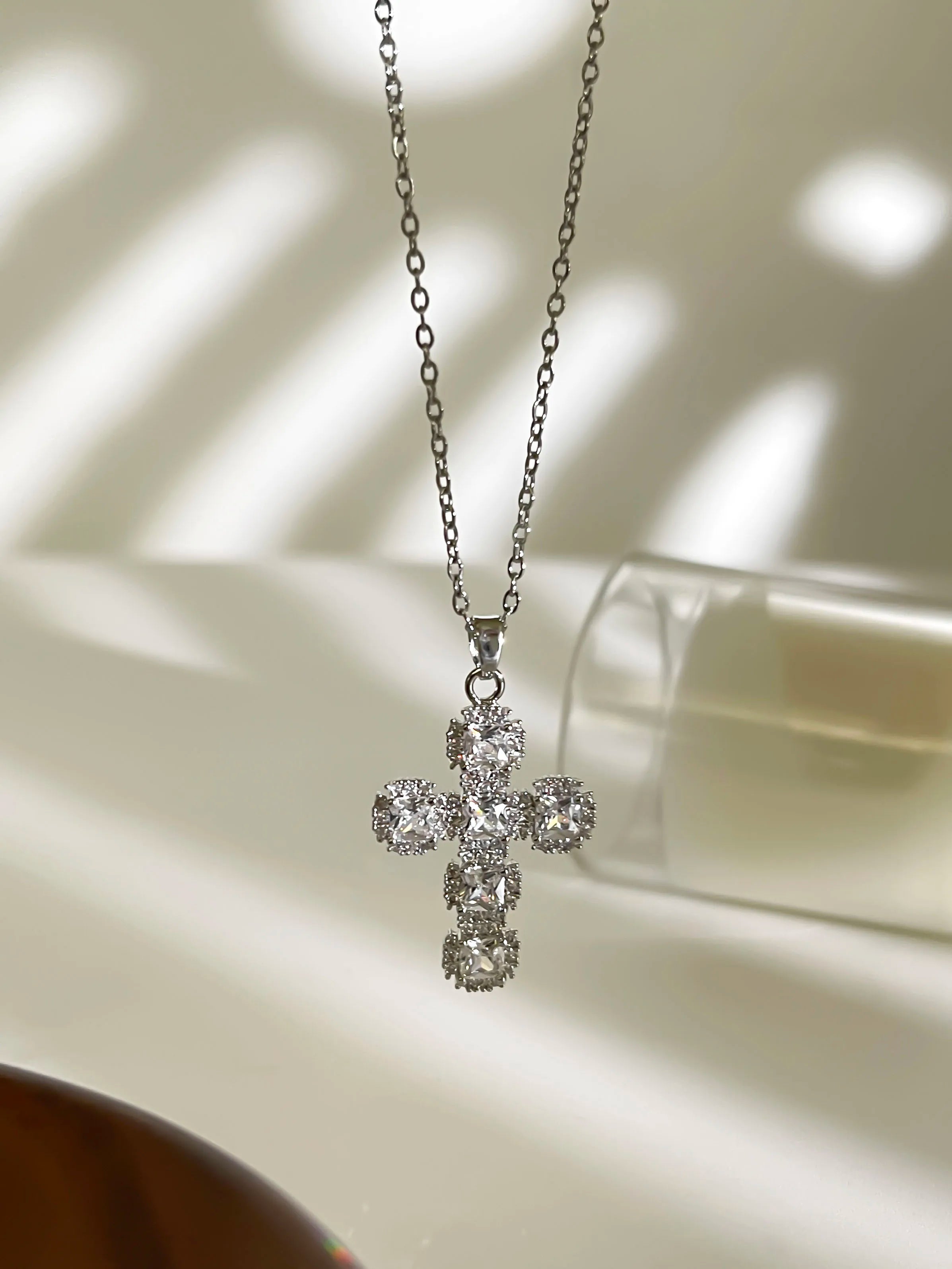 CZ Diamond Cross Chain