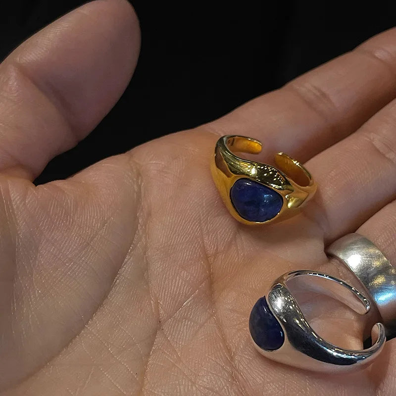 Gilded Blue Lapis Ring
