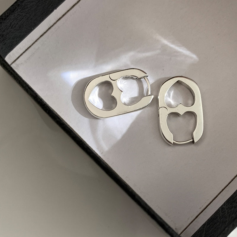 Double Heart Bottle Cap Earrings