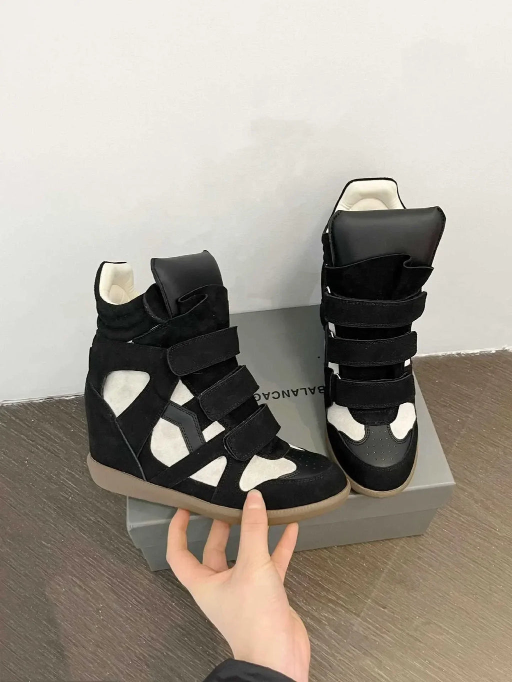 Genuine Leather Marant Wedge Heel Sneakers