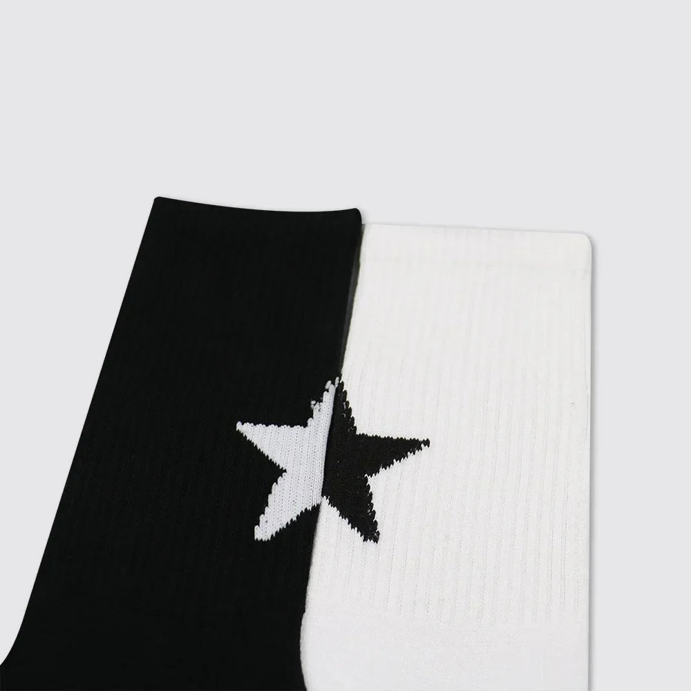 White Black Pentagram Socks
