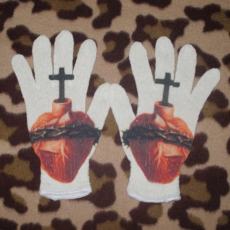 Virgin Mary Knitted Gloves