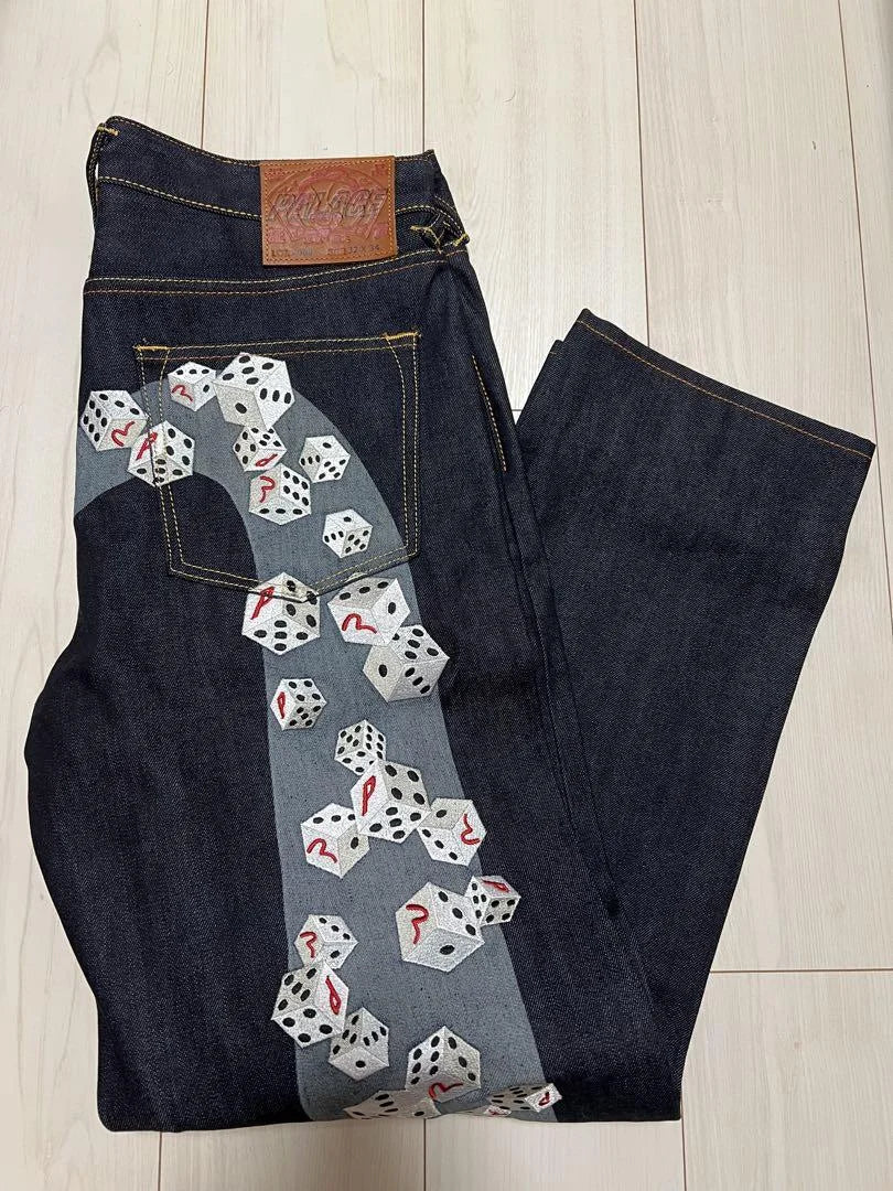 Dice Embroidered Evisu Jeans