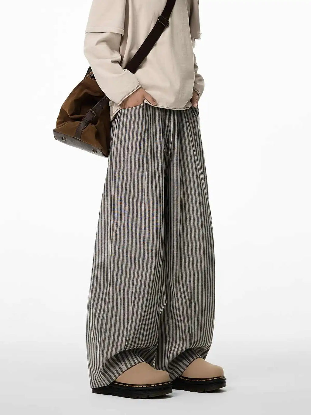 Japanese Striped Baggy Long Pants