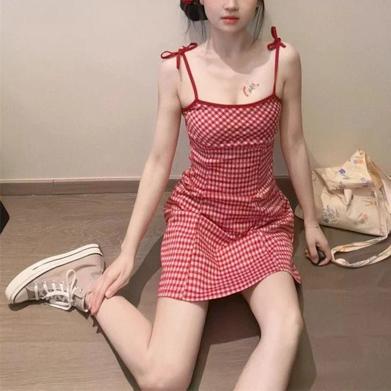 Gingham Plaid Slip Dress