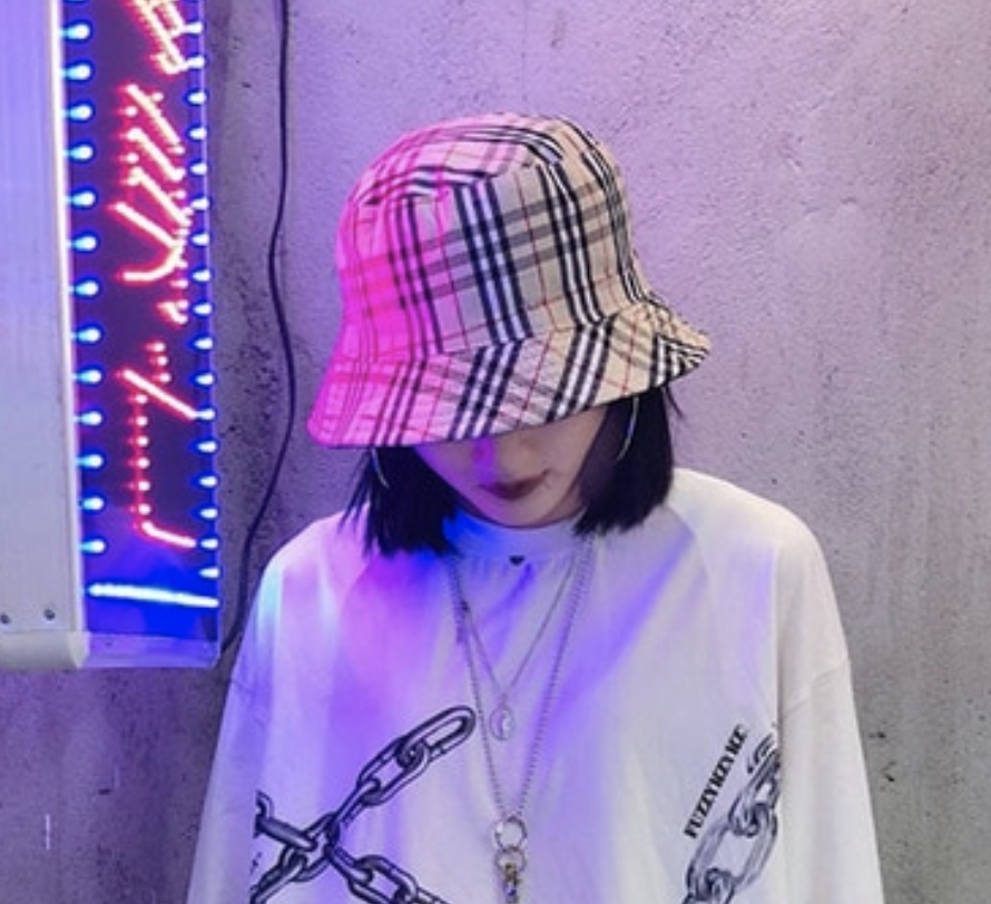 Brown Plaid Bucket Hat
