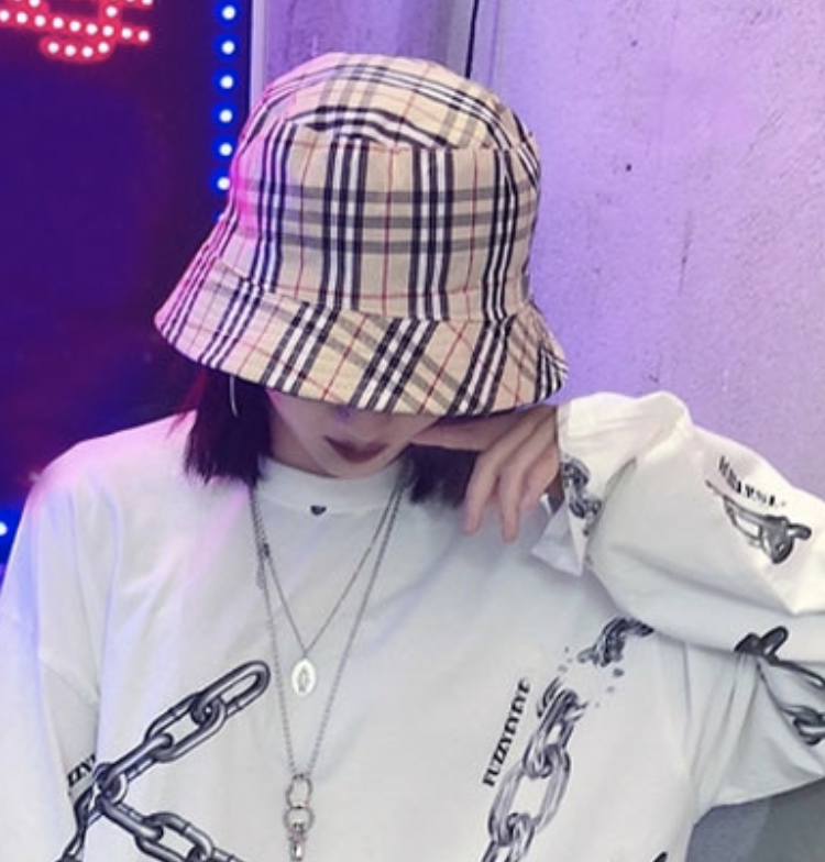 Brown Plaid Bucket Hat