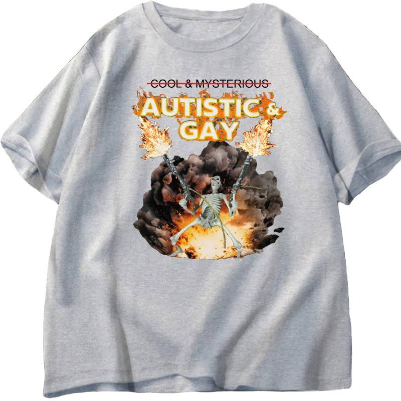 Autistic and Gay Skeleton Explosion Tee