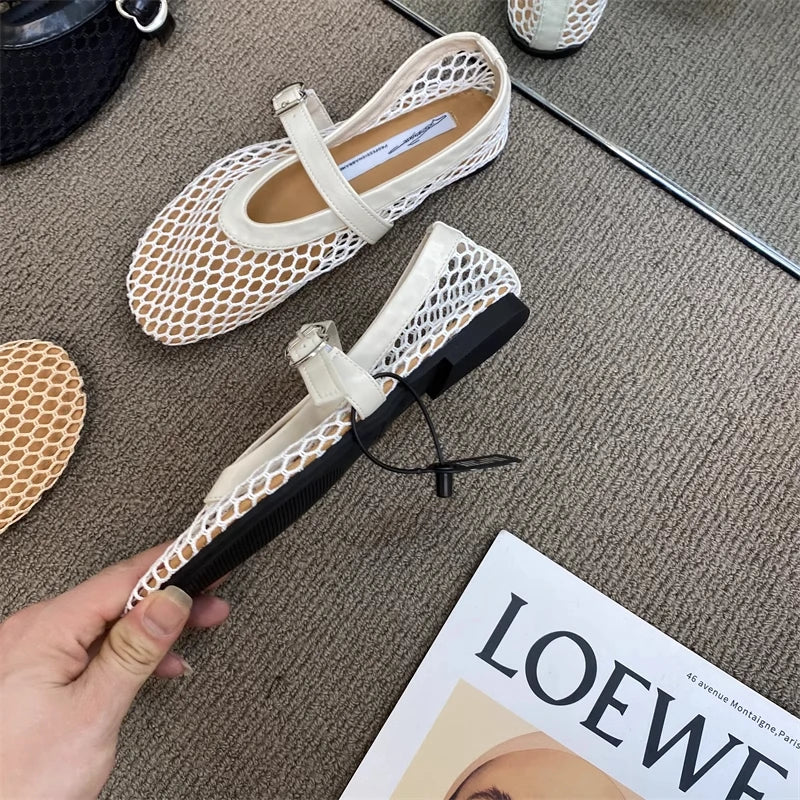 Mary Jane Mesh Flats