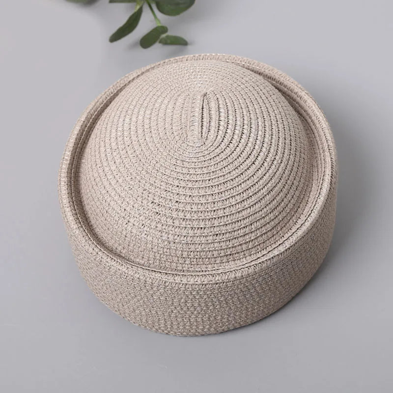 Straw Pillbox Hat