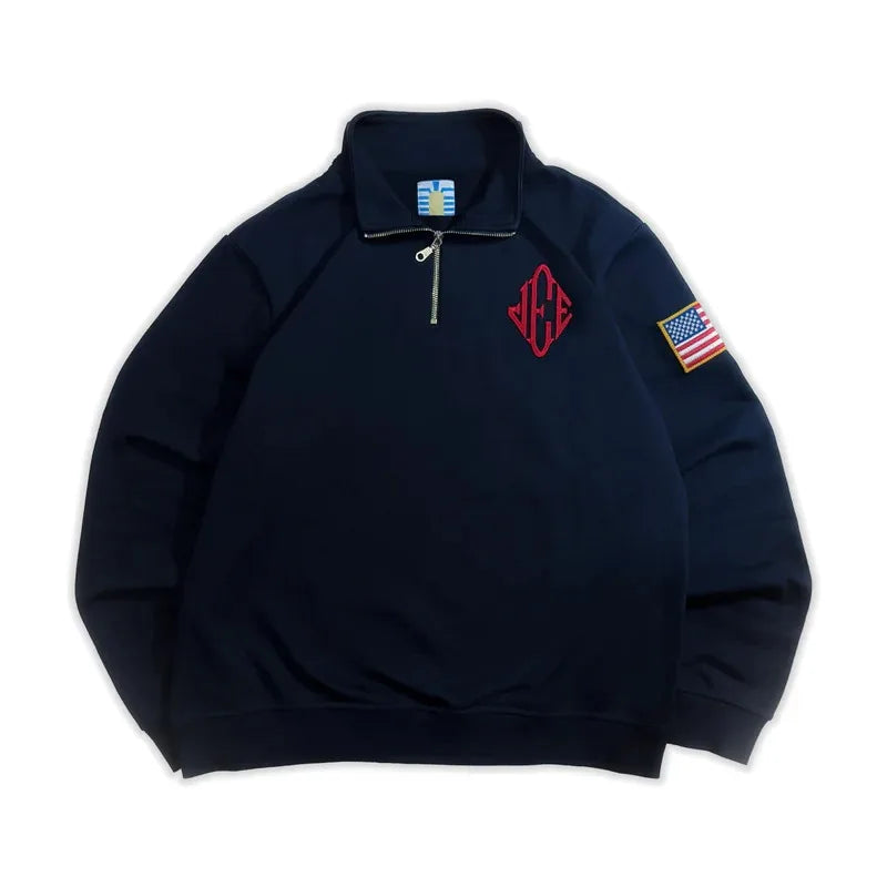 Jeffrey Epstein Embroidered 3/4 Zip Sweater