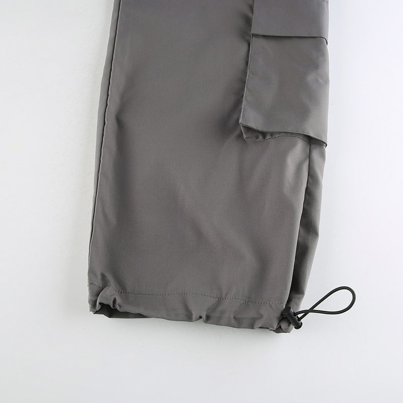 Low Waisted Tie Up Cargo Pants